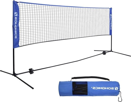Rastrello da badminton da 3 metri - regolabile in altezza - telaio in acciaio stabile - nero - borsa portatile - SYQ300V1