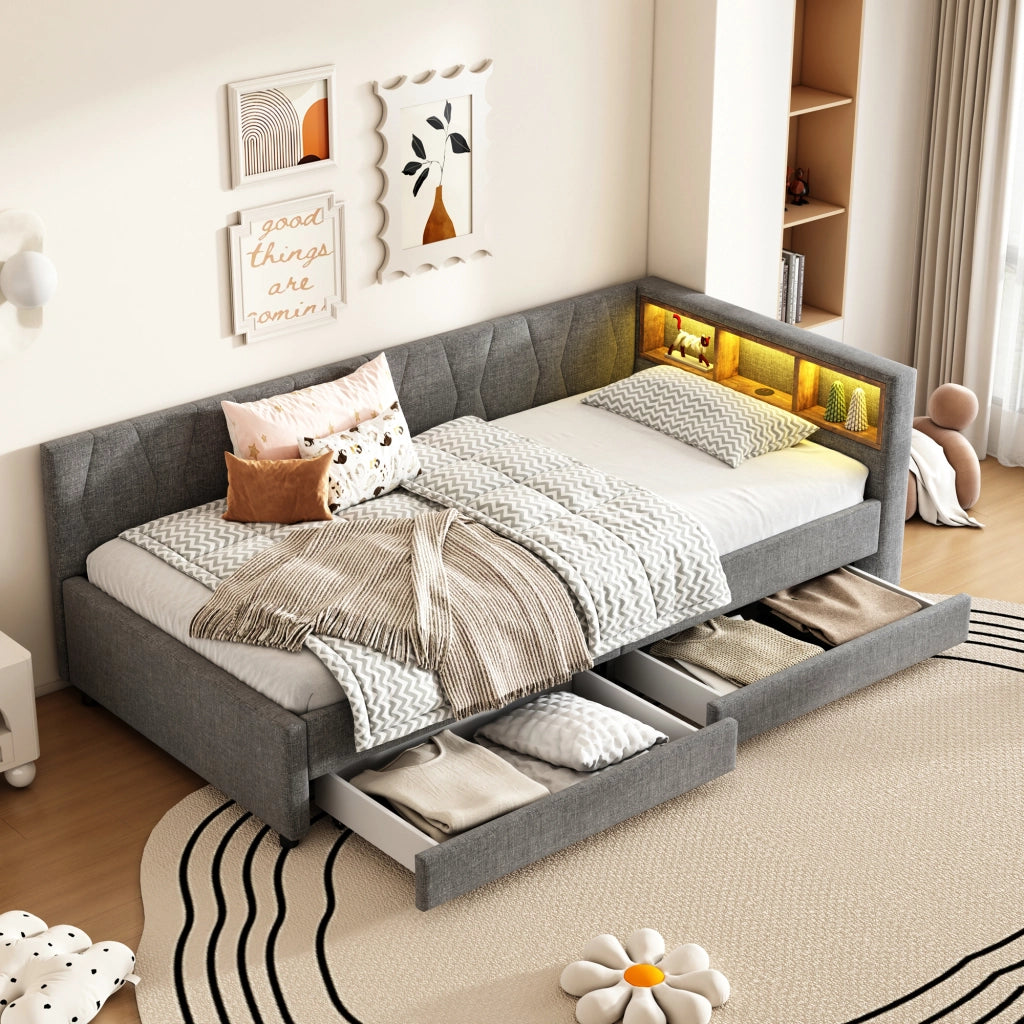 Letto giorno funzione letto divano lino 90x200 cm