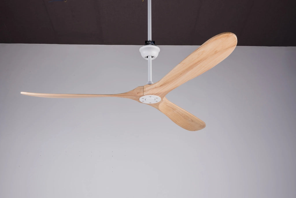 Ventilatore a soffitto in legno naturale 70 pollici senza luce con motore silenzioso DC e sistema di memoria, design moderno per interni ed esterni