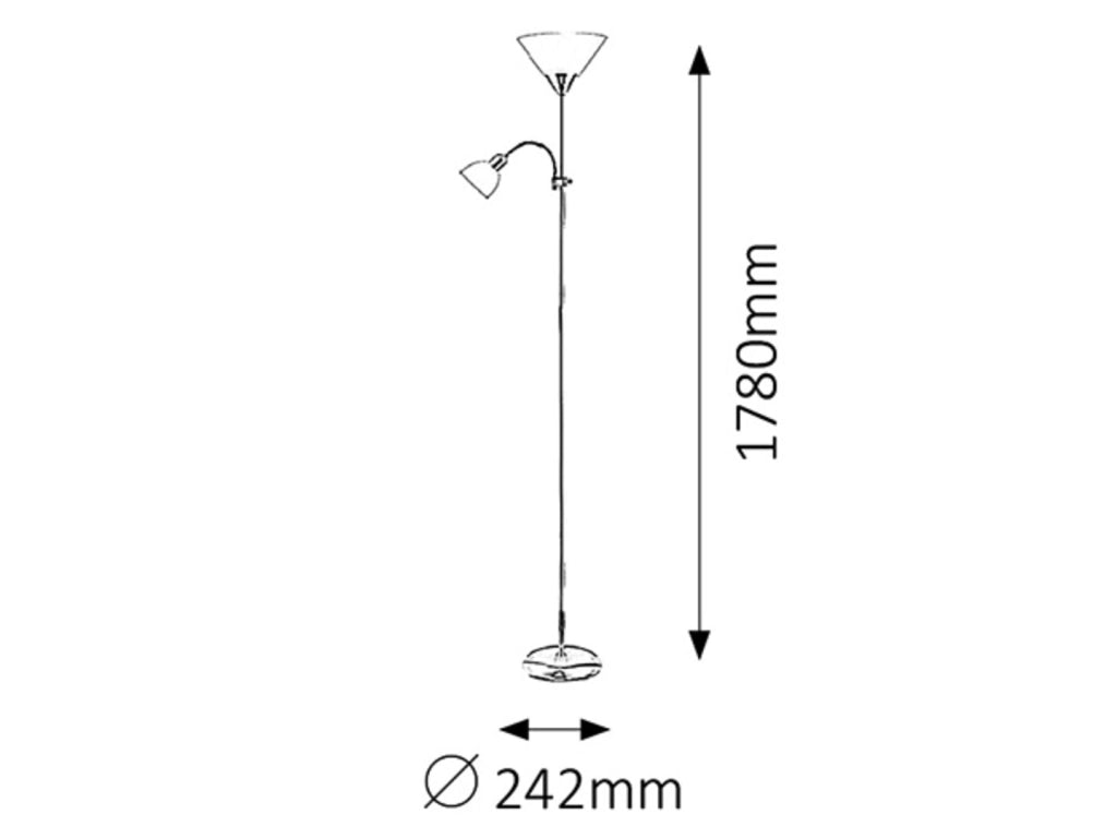 Lampada da terra Rabalux Action 4020 E27+E14 cromata