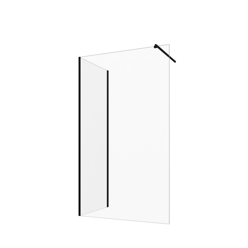Doppio walk-in nero opaco 70x120 cm vetro 8mm trasparente anticalcare h200 | Keros