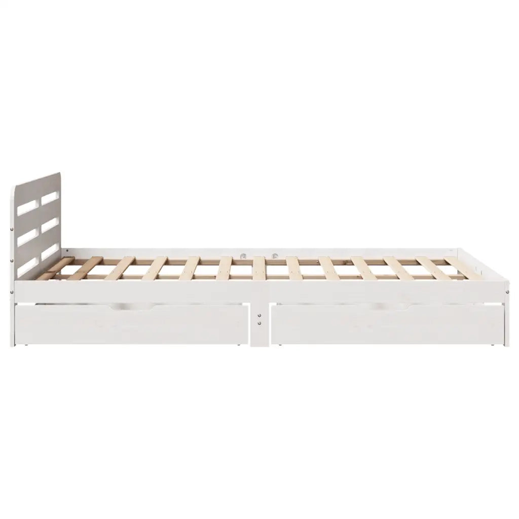 Letto senza Materasso Bianco 135x190 cm Legno Massello di Pino 3309870