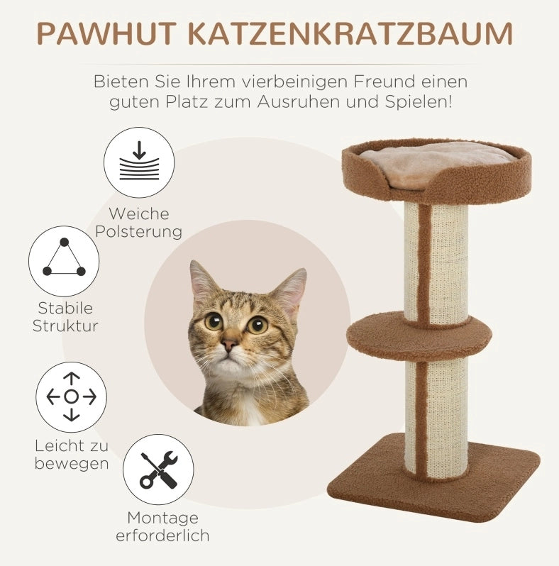 Tiragraffi multipiano in sisal con piattaforme, 91 cm