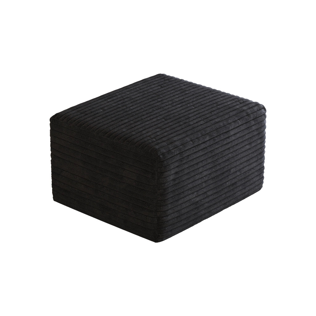 Poltrona pouf - in velluto a coste nero