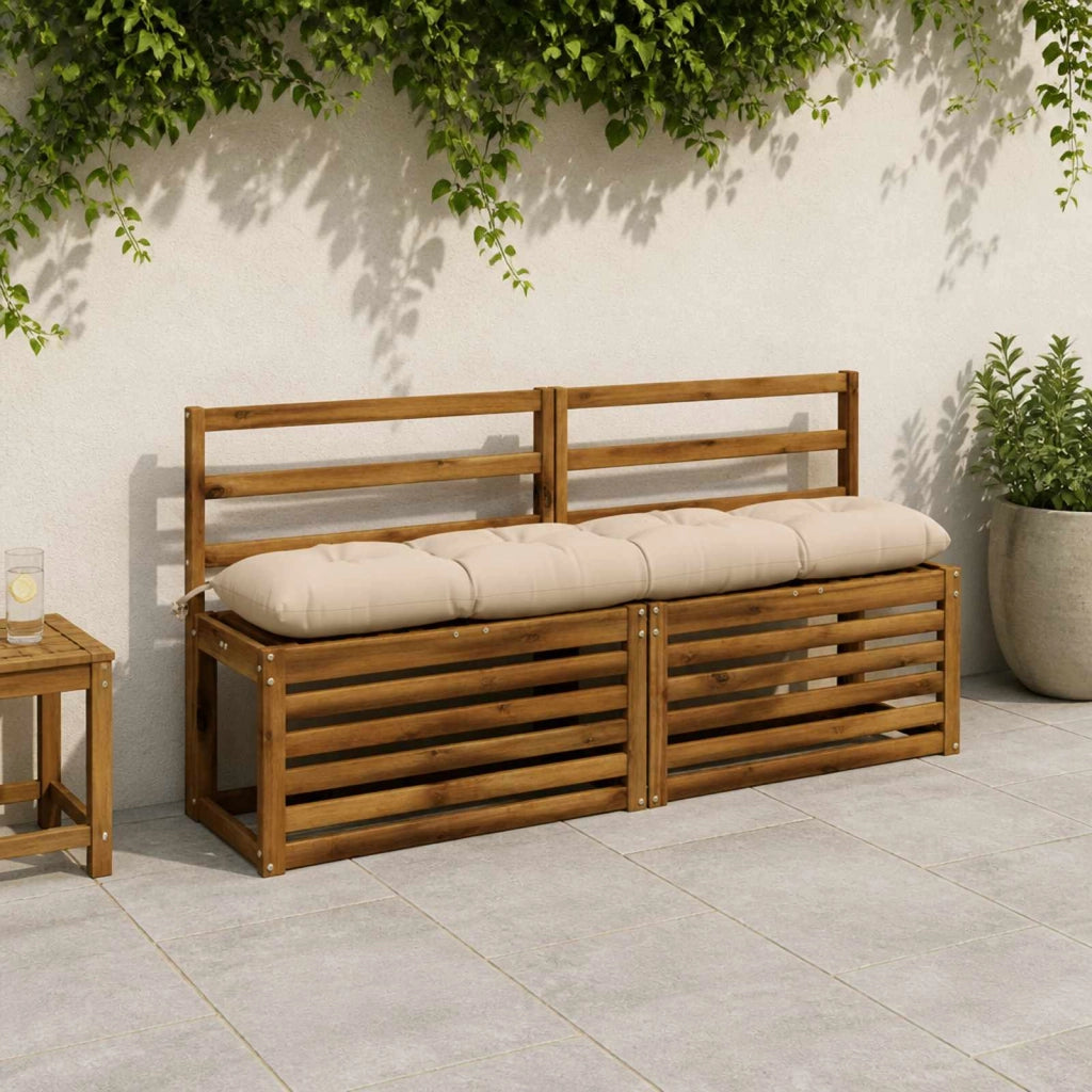 Cuscini per Panchina a 2 Pezzi VIANEN 100% Poliestere Crema 952869