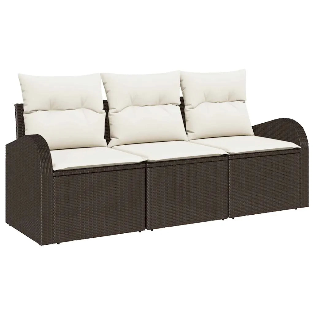 Set Divano da Giardino | Set Salotto da Giardino Marrone polyrattan