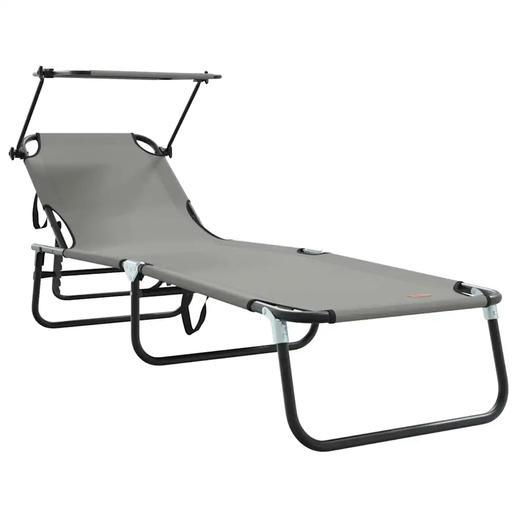 Lettino Prendisole | Sdraio da giardino | Lettino da sole pieghevole 2 pz Grigio 190 x 57 x 81 cm