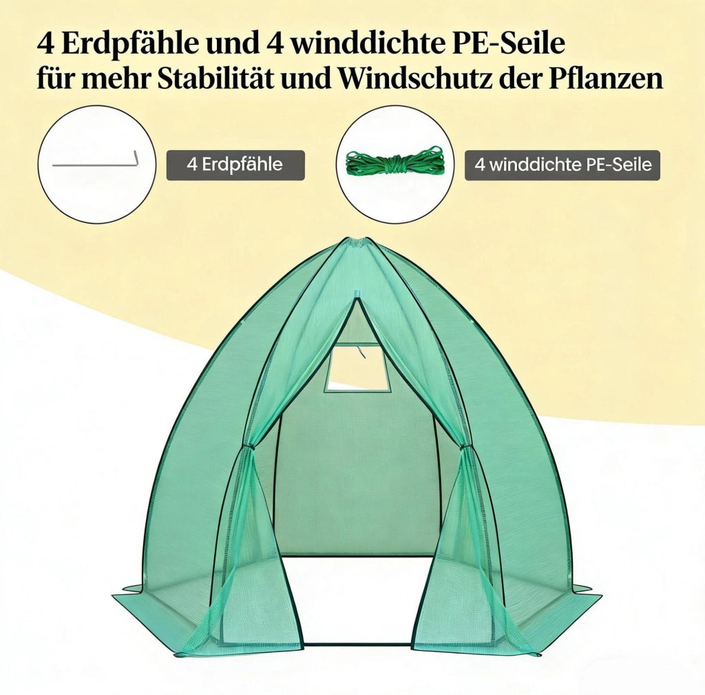 Serra da giardino a teepee verde 240 x 200 x 240 cm