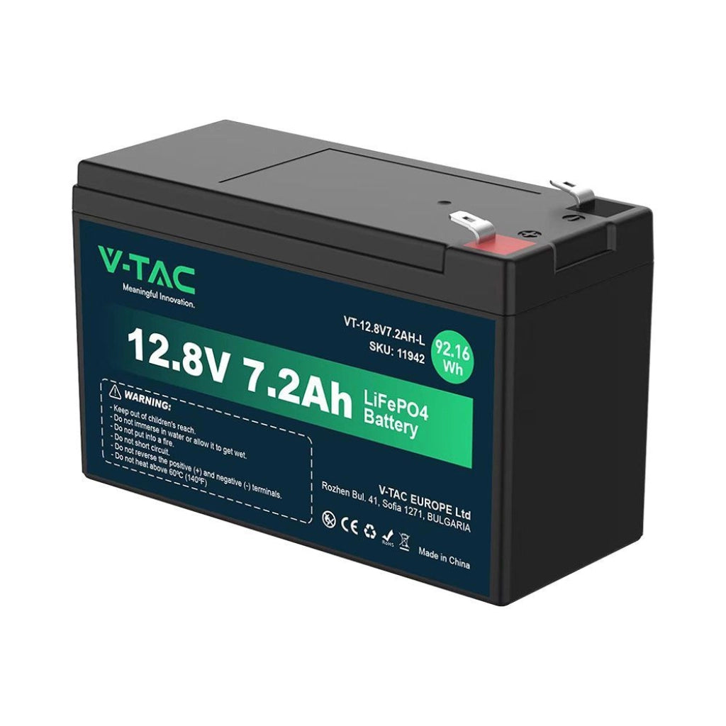 Batteria al Litio 12.8V 7.2Ah per Allarmi, Videosorveglianza, UPS Terminali T1 150x63x93mm IP55