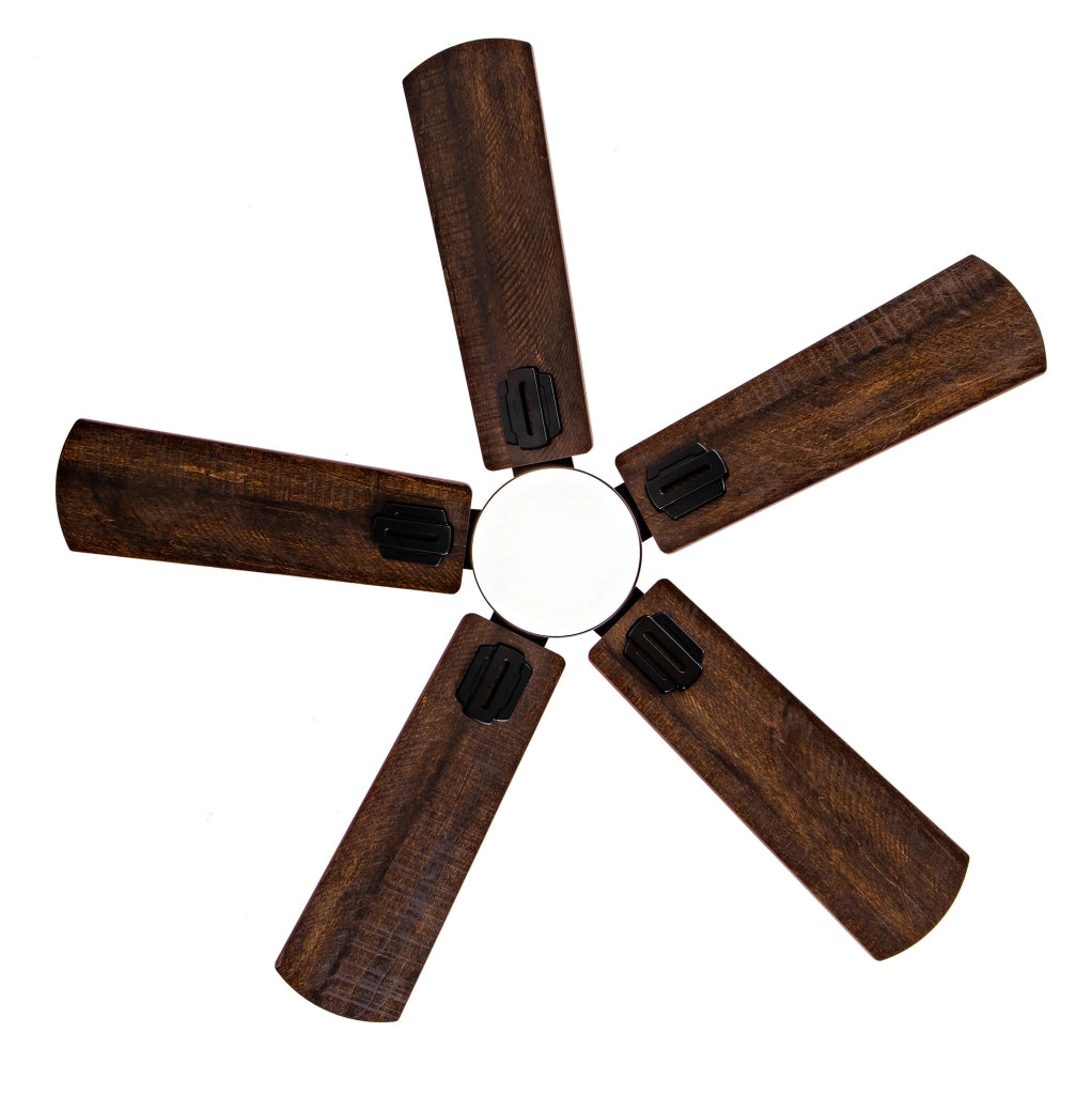 Ventilatore da soffitto nero da 42 pollici con luce dimmerabile e telecomando per interni ed esterni