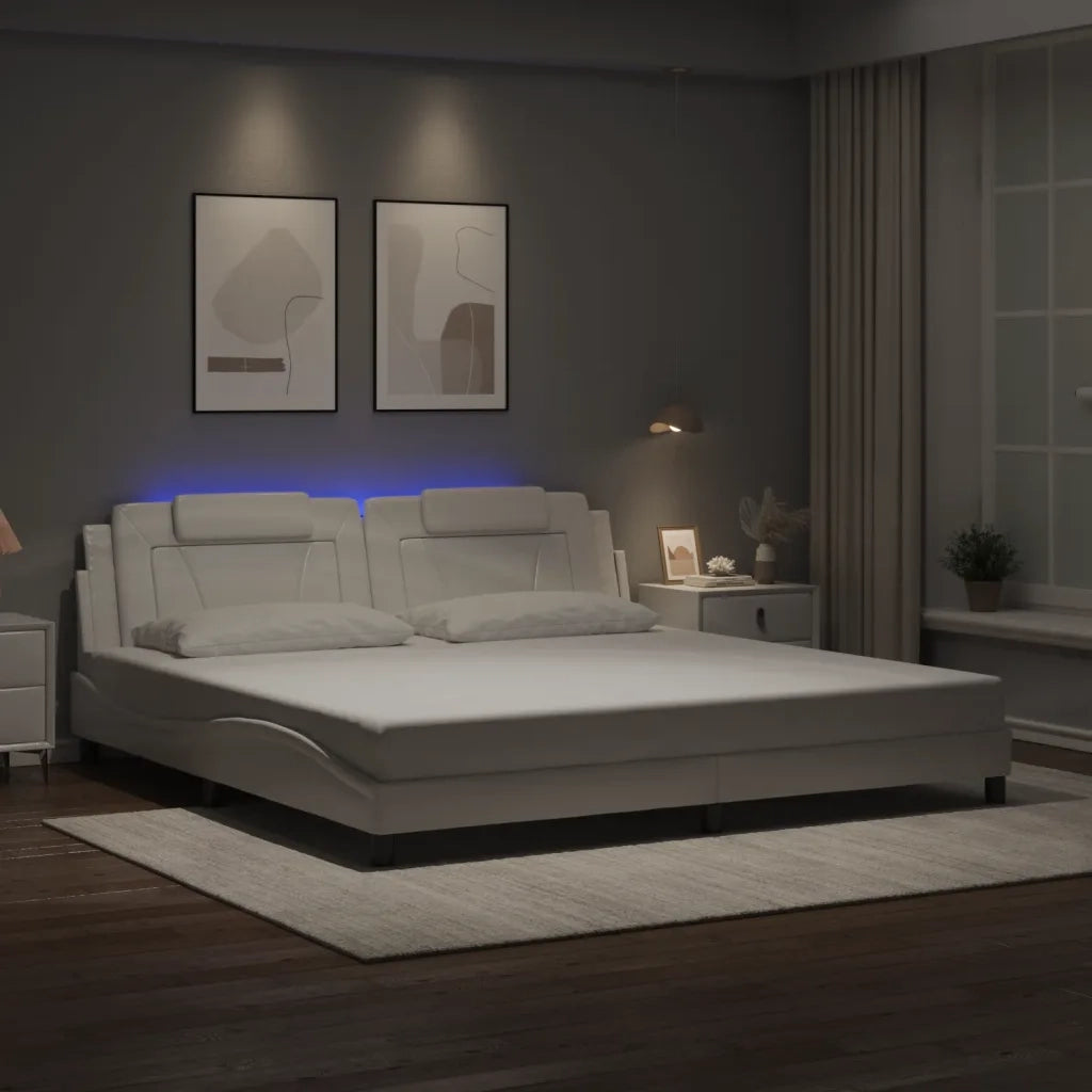 Giroletto Viana con LED senza Materasso Bianco 200x200 cm