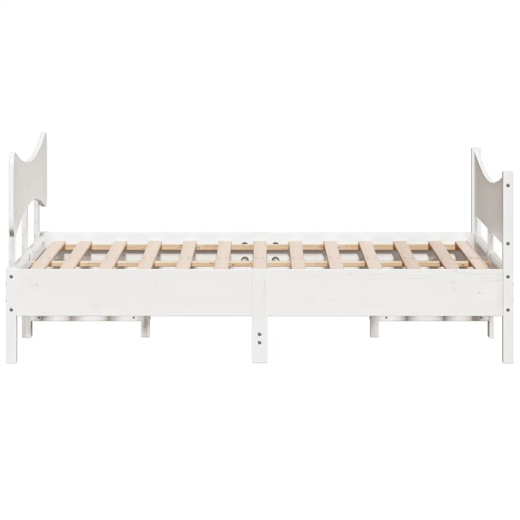Giroletto senza Materasso Bianco 140x200 cm Legno Massello Pino