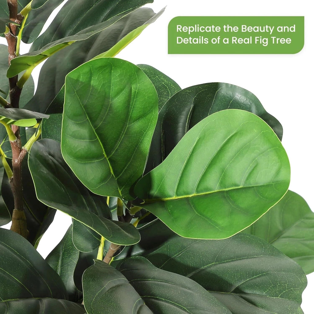Ficus Lyrata Artificiale 180 cm Pianta Finta da Interno con Vaso per Casa e Ufficio