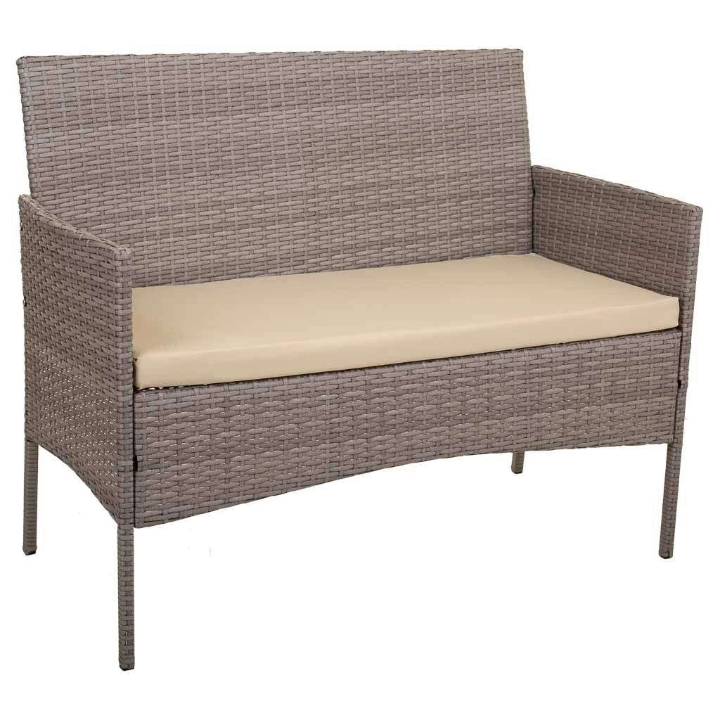 Set tavolo grigio, divano e 2 poltrone