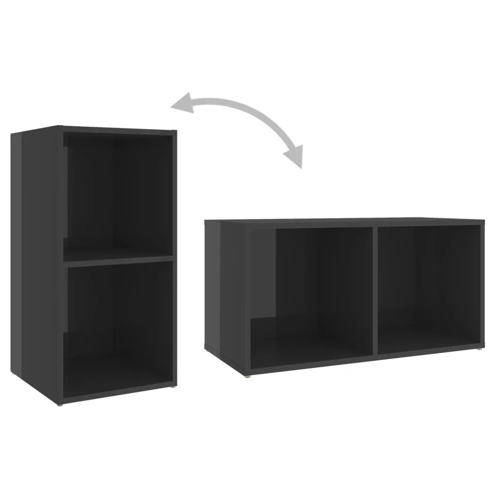 Set Mobili TV 6 pz-Set di 6 Credenza per TV Grigio Lucido in Legno Multistrato