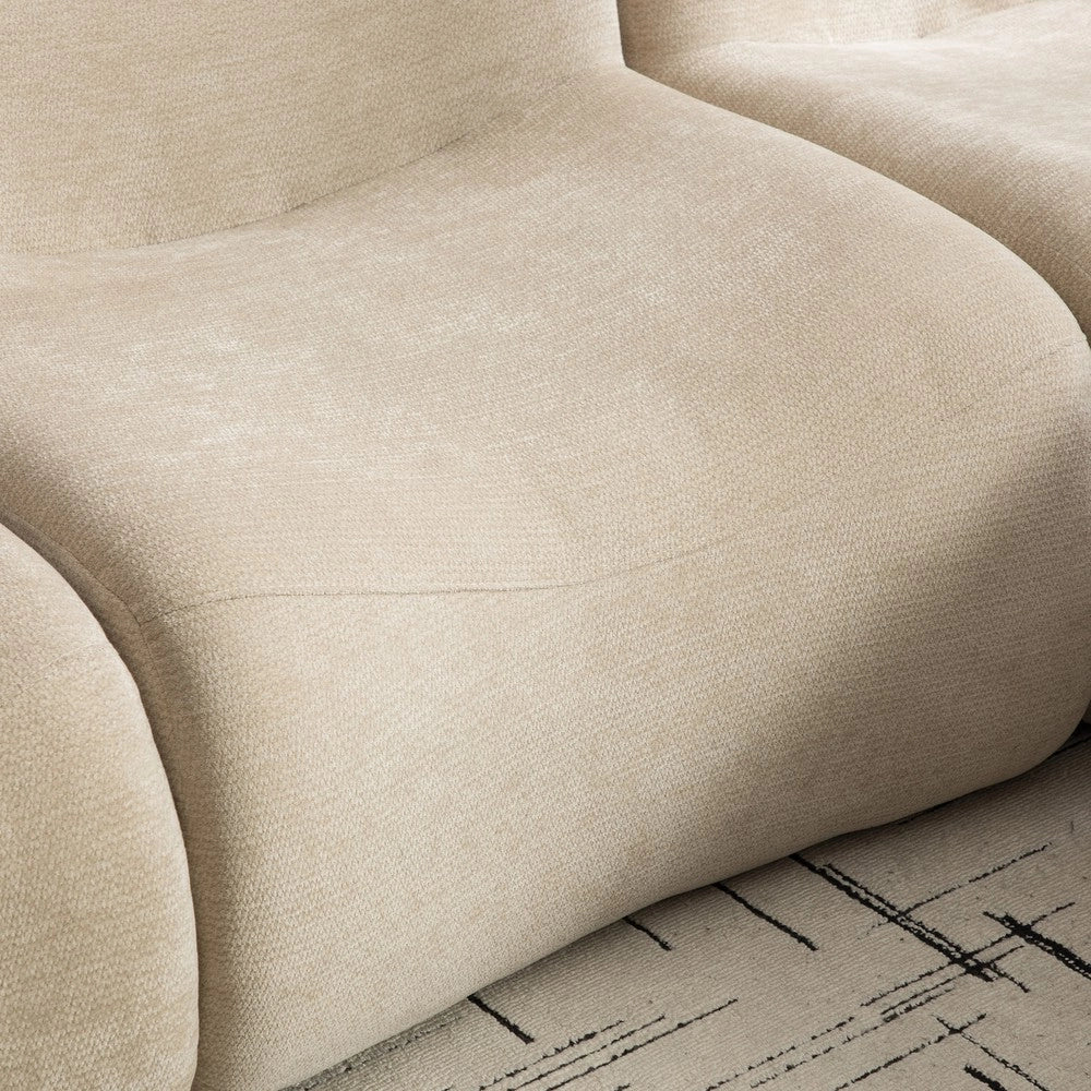 Divano Modulare in Tessuto Chenille ¨C MINIMAL ¨C Beige Chiaro