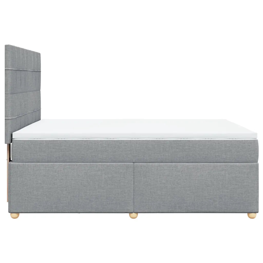 Giroletto a Molle con Materasso Grigio Chiaro 140x190cm Tessuto 3291275