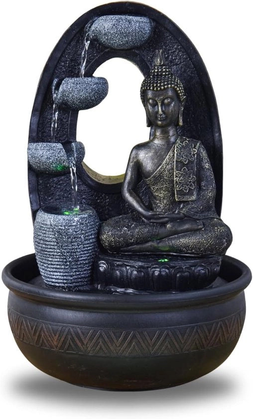 Fontana in plastica elegante - nero - 1 pezzo - 26 x 16 x 40 cm