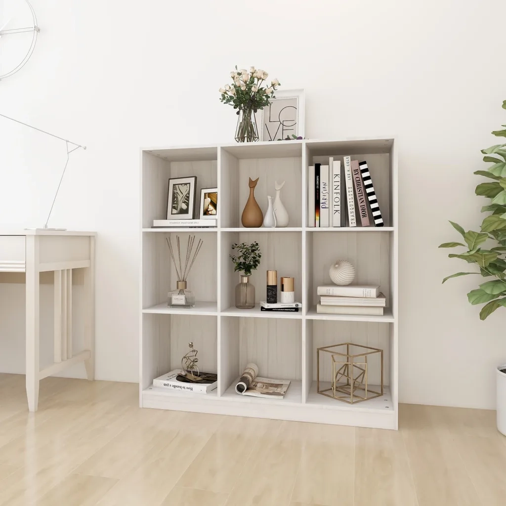 Libreria/Divisorio Bianco 104x33,5x110 cm in Massello di Pino 809973