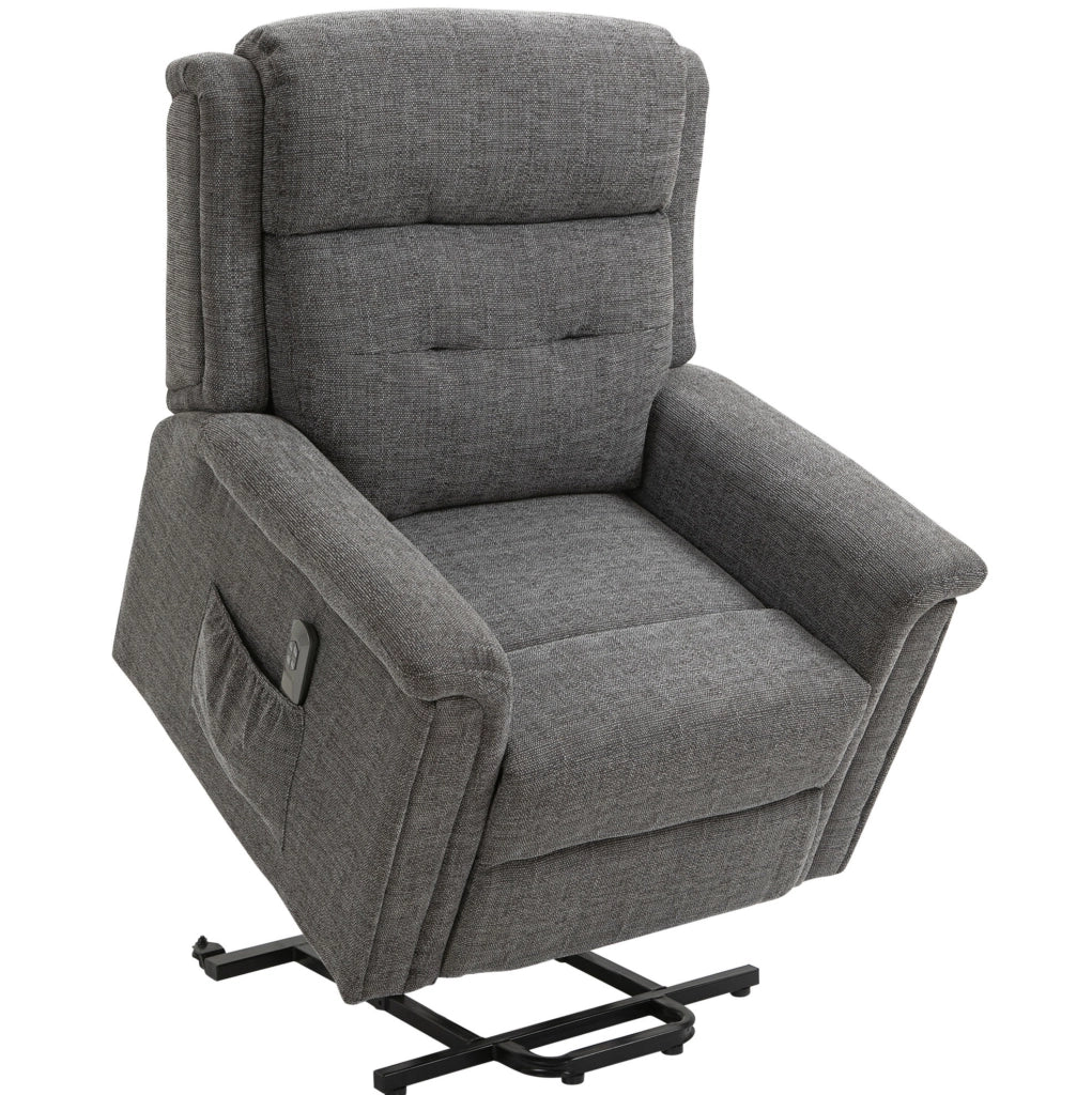 Poltrona reclinabile elettrica con funzione alzapersone, capacità 170 kg, grigio, 89x96x108 cm