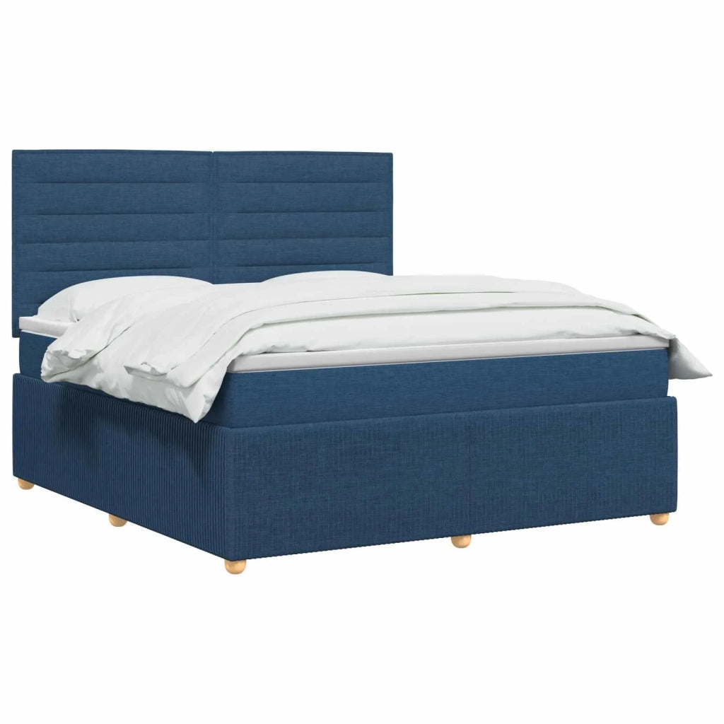 Letto box spring con materasso Blu 180 x 200 cm Tessuto 3454451