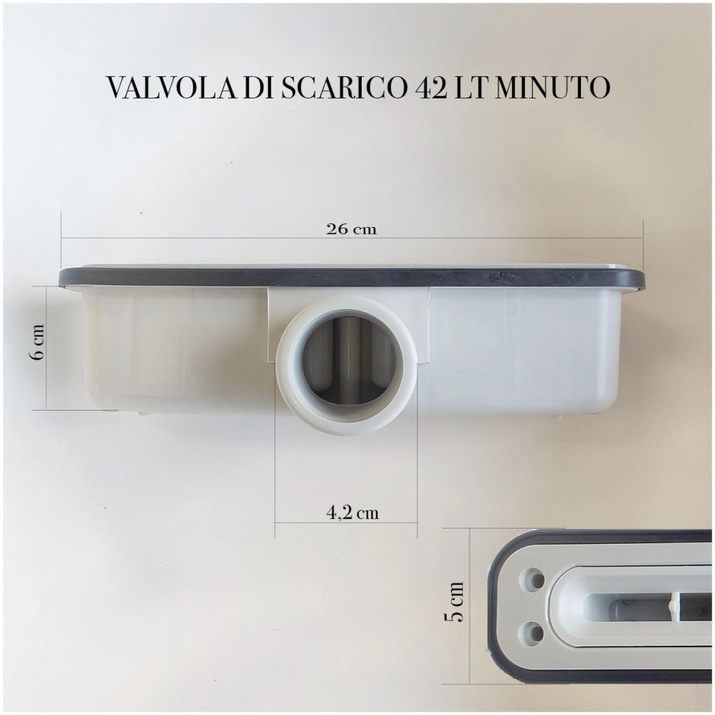 Piatto doccia in marmoresina grigio scuro effetto pietra cemento vincent, misura 80x110