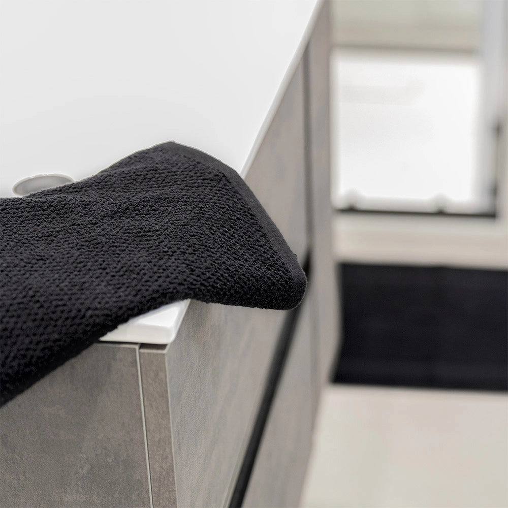 Asciugamani ospite per bagno 55x100 cm nero in cotone 100%