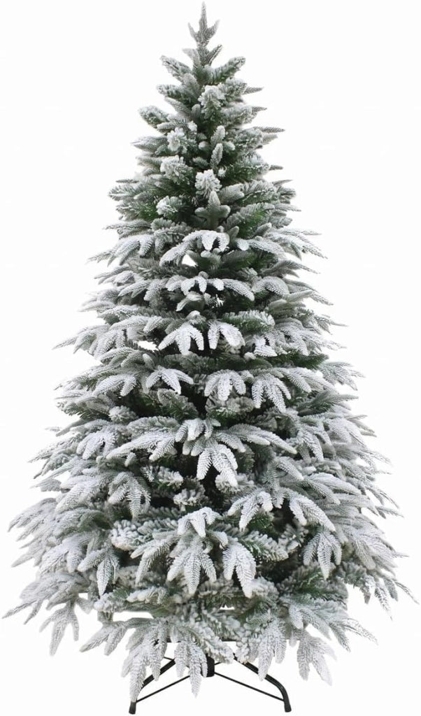 Albero di Natale Innevato 230cm con Rami Folti Realistici PE e PVC e Supporto in Metallo