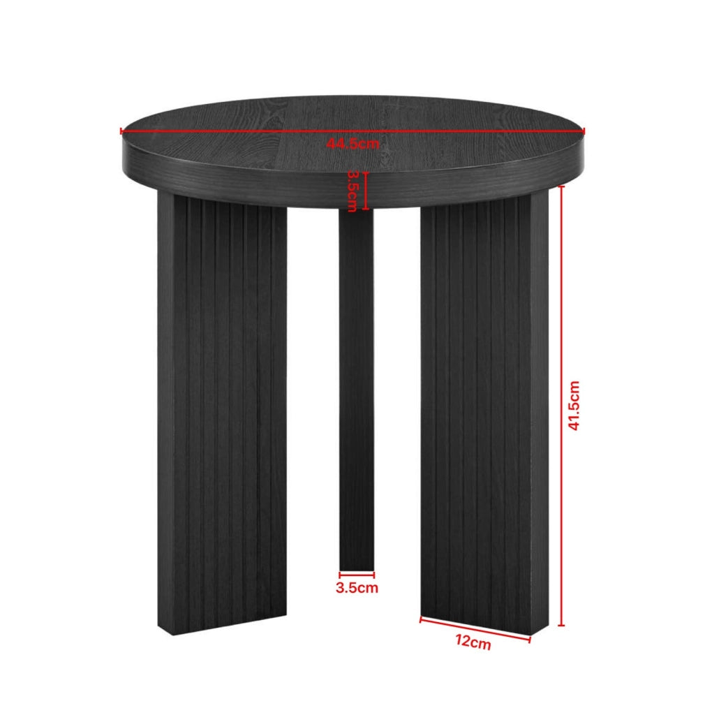 Tavolino rotondo da salotto in MDF nero HOMVRA