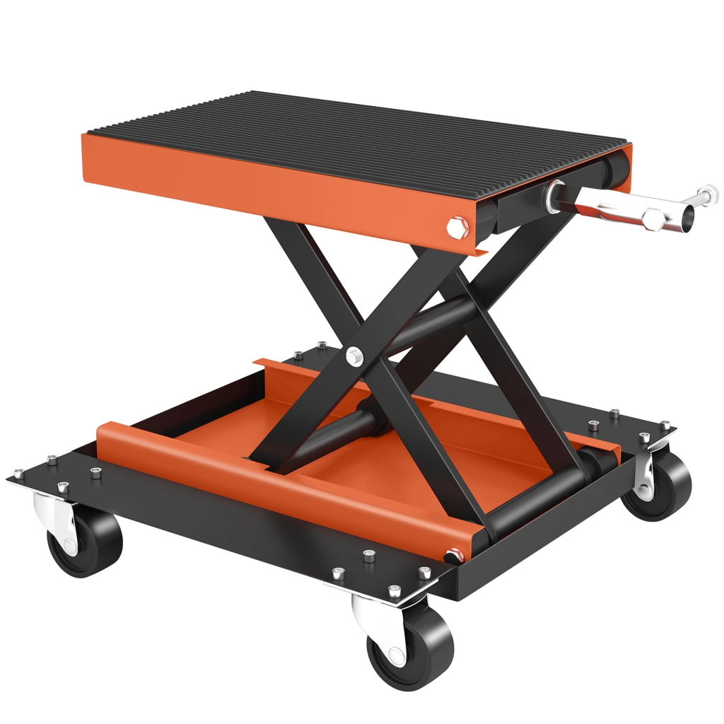 Ponte Sollevatore per Moto - Xylo - 500 kg, 135-390 mm Regolabile, Acciaio Arancione