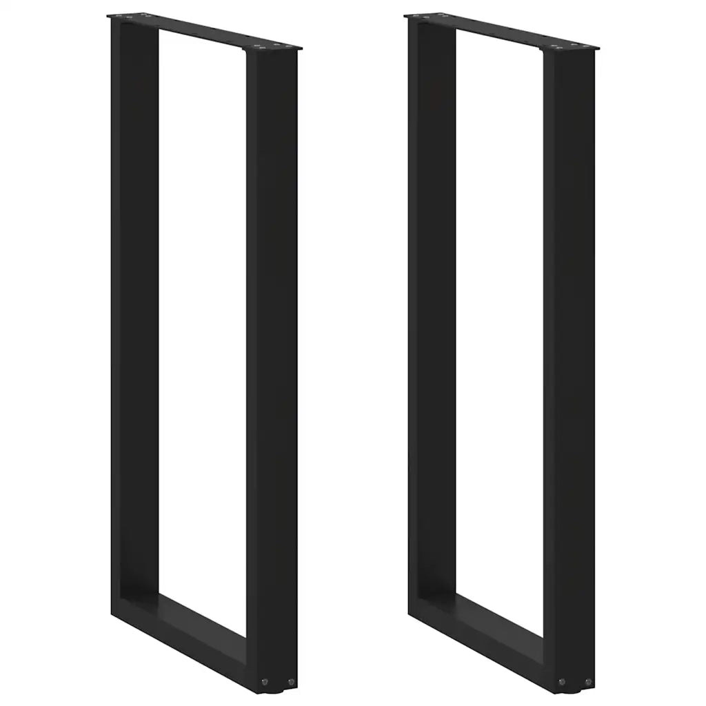 Gambe per tavolo da bar a forma di U 2 pz nere 60x(110-111) cm 4013248