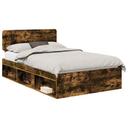 Letto matrimoniale | Letto per adulti | Struttura del letto Rovere fum¨¦ 135 x 190 cm Pino massello