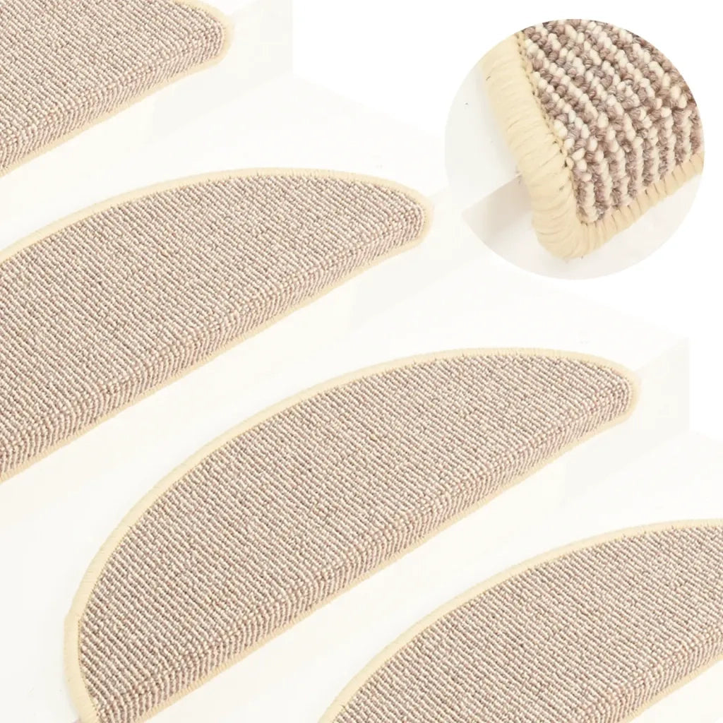 Tappetini per scale 15 pz | Gradini per Scale 56x17x3 cm Bianco e Marrone Semicircolari