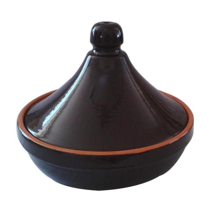 Coli COLI_PR37BR32 Tajine in Terracotta con Rivestimento Ceramico Diametro 32 cm Altezza 23 cm colore Marrone