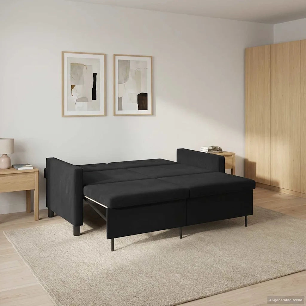Divano letto | Sof¨¤ letto | Letto singolo Nero Tessuto