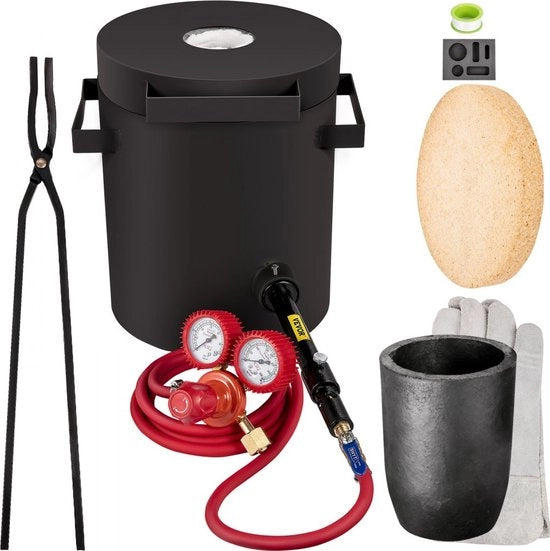 Kit di Fornello a Propano, 4 KG Fornello a Fiamma, 0-350PSI Fornello a Fiamma Metallico, Pavimento del Fornello 20 mm Fornello a Fiamma, Tempo di Cottura 10 min Fornello a Propano per Fornello, Adatto per Fabbri Gioiellieri Raffinerie
