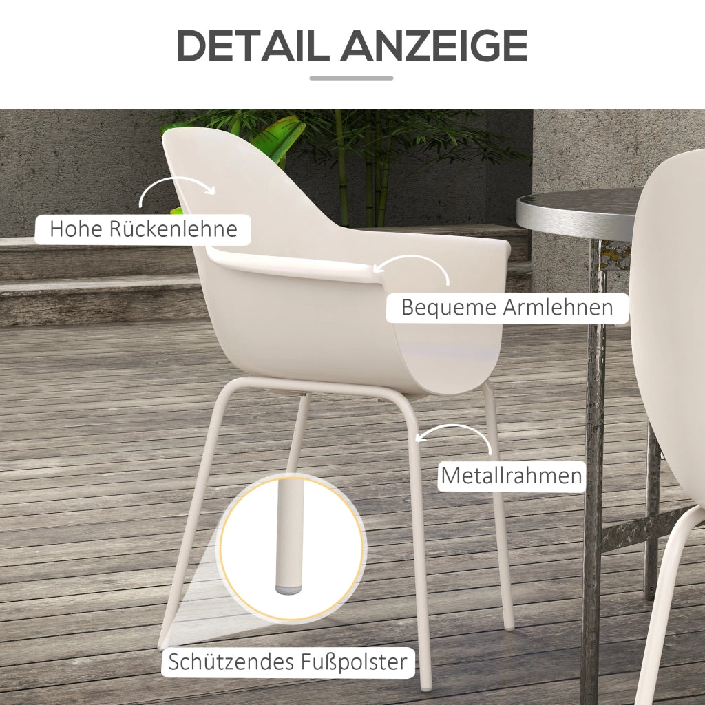 SEDIA da esterno Set da 4 pezzi 59x55x84 cm Acciaio Grigio