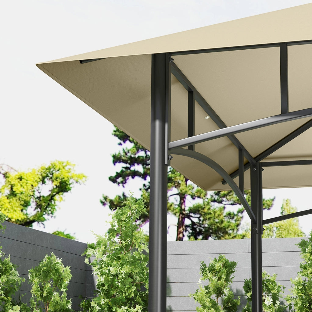 Gazebo per barbecue in acciaio beige 240 x 150 x 257 cm
