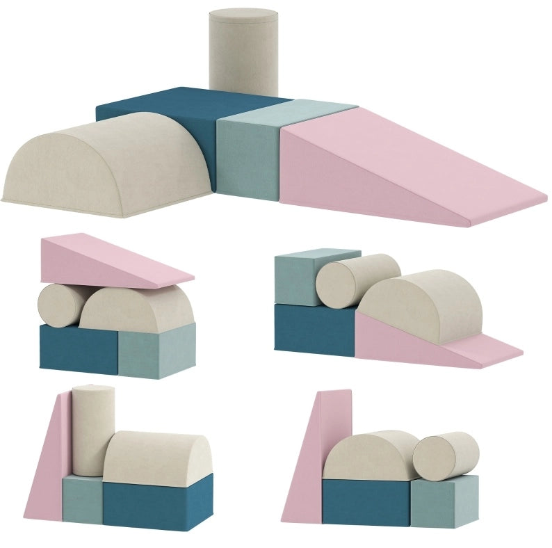 Set da arrampicata per bambini 61x40,6x60 cm in velluto multicolore antiscivolo -