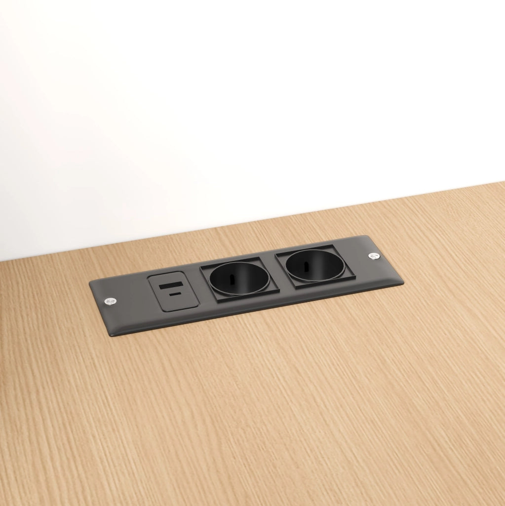 Scrivania pieghevole 2 in 1 con libreria, presa UE e USB in MDF bianco 104,5x30,5x160 cm