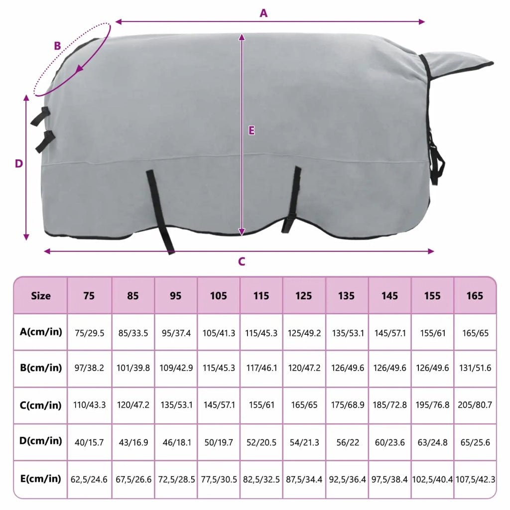 Coperta per Cavalli Grigio chiaro e rosa completo 135 cm 42013223