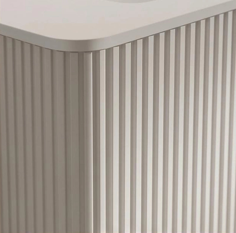 Mobile bagno sospeso 60 cm bianco in MDF con lavabo e cassetto