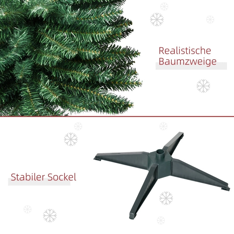 Albero di Natale artificiale verde 180 cm con 390 punte e supporto; struttura smontabile per interni