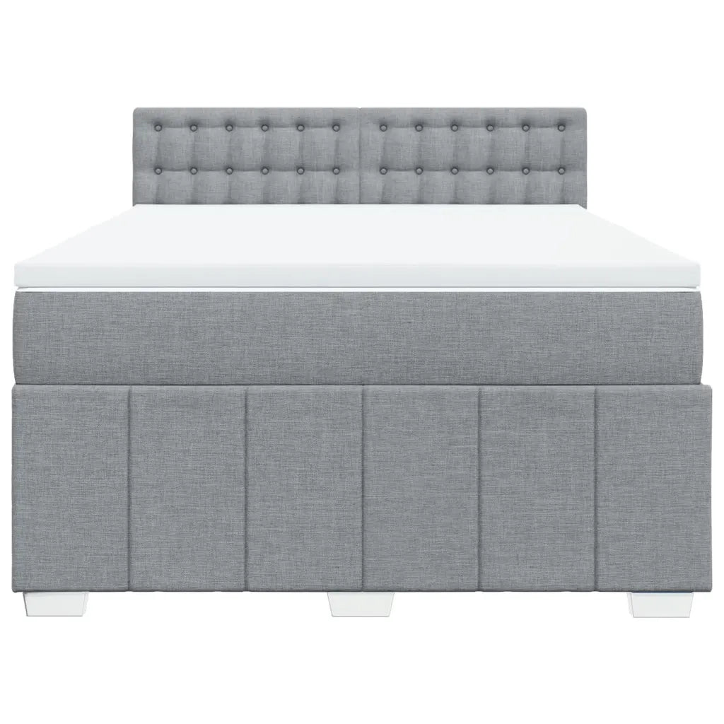 Giroletto a Molle con Materasso Grigio Chiaro 160x200cm Tessuto