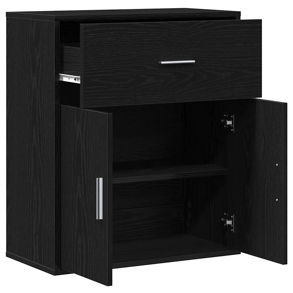 Credenza | Madia | Buffet da pranzo | Armadio da pranzo Rovere Nero 60 x 31 x 70 cm Legno multistrato