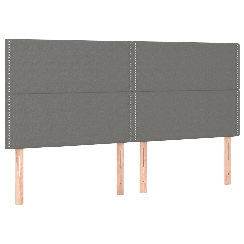 Giroletto a Molle con Materasso Grigio Scuro 200x200 cm Tessuto 3131938