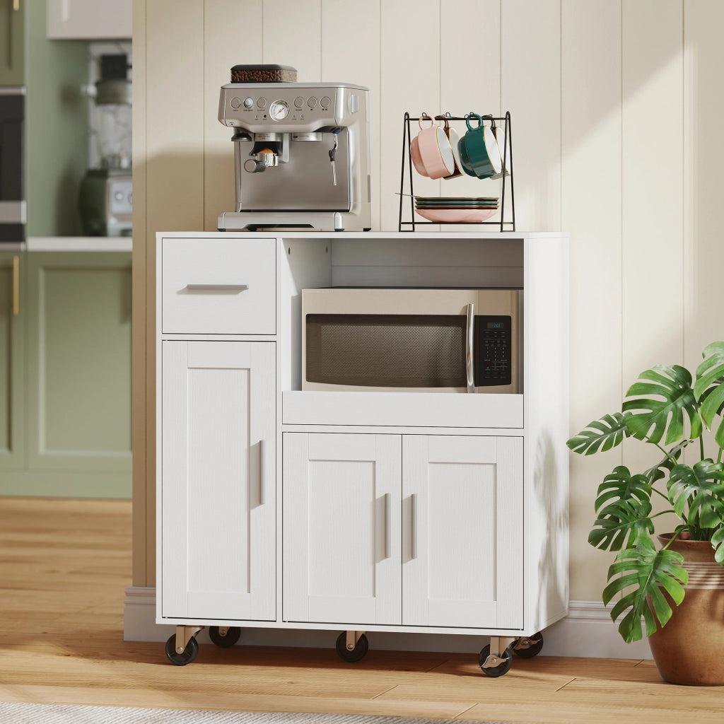 Carrello da Cucina con Ruote ¨C Xylo ¨C Bianco 80x40x88,7 cm