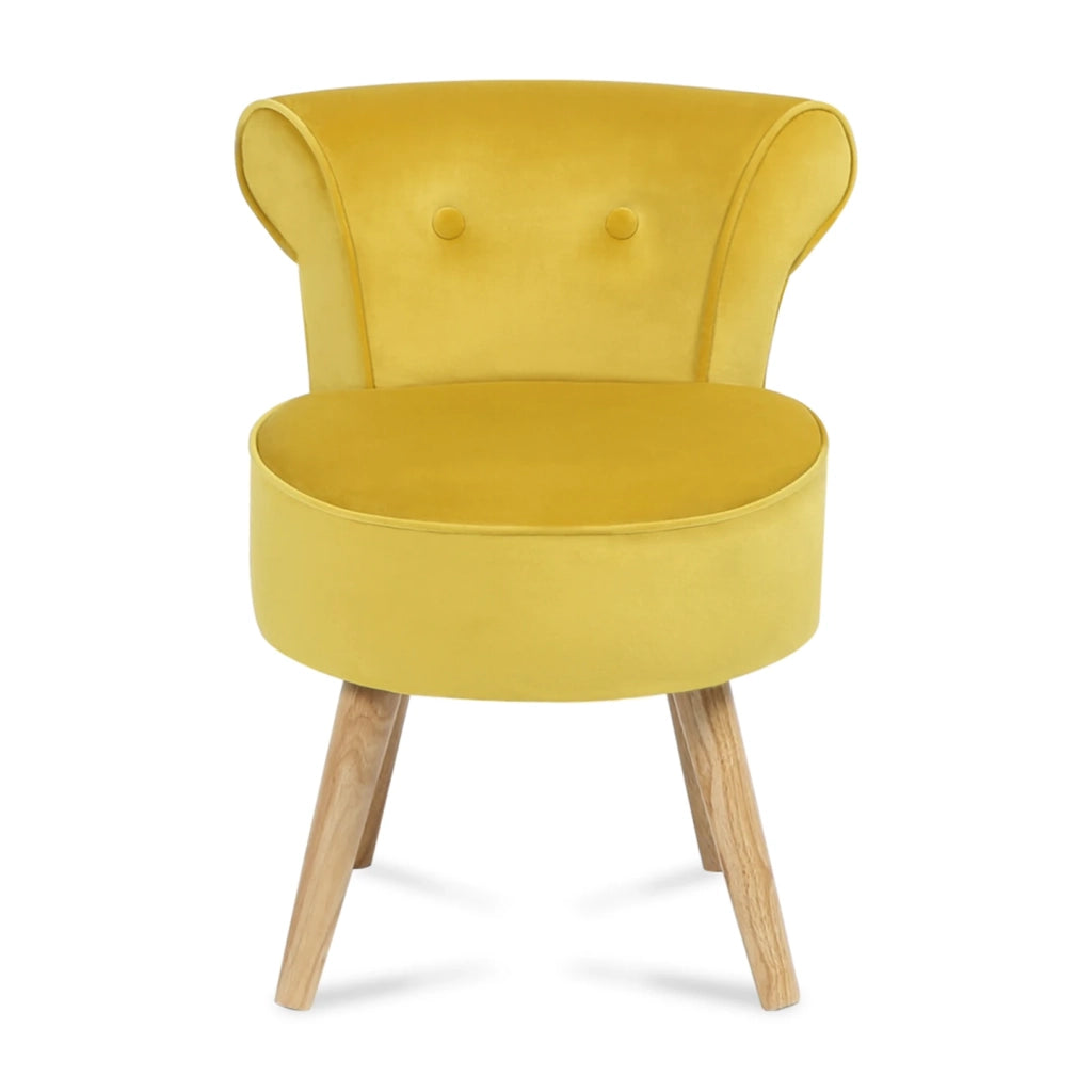 IDMarket - Poltrona CRAPAUD in velluto giallo