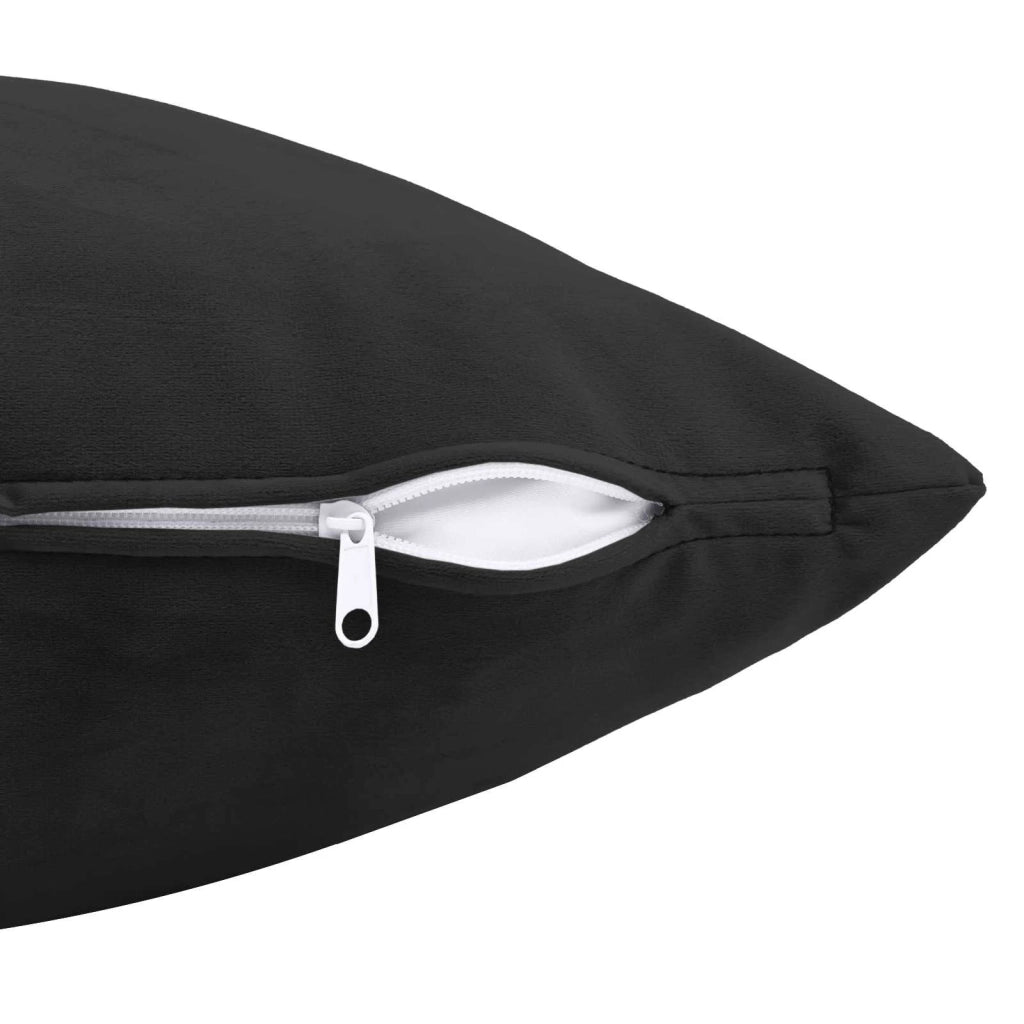 Federa 6 pcs HEERLEN Nero 35 x 35 cm Velluto 908024