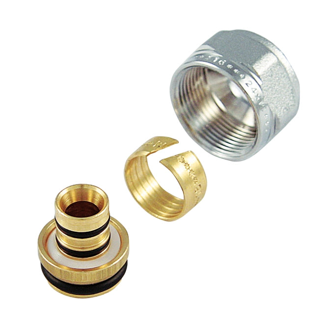 ADATTATORE CROMATO PER MULTISTRATO PASSO 1/2 x 16- 16 x 2- TIEMM- pezzi 1